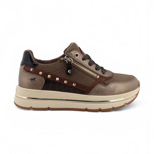 Mustang Women's Brown Lace-Up Trainers Platform Sneakers - M0332001