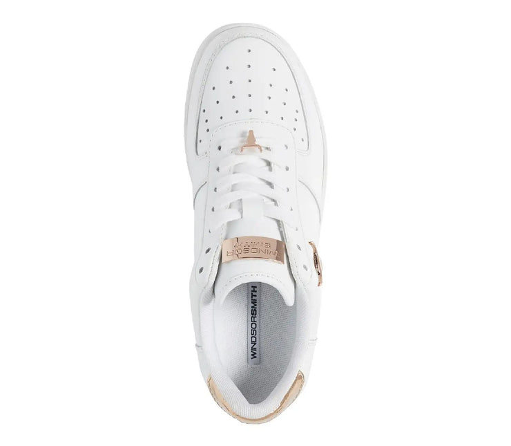 Windsorsmith Womens White Chunky Leather Platform Trainers Sneakers - Rich