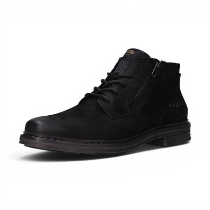 Bugatti Mens Black Leather Lace-up Chukka Ankle Boots - Rigalo Evo C30