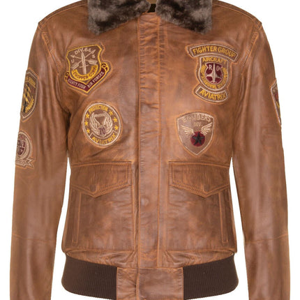 Mens Leather Air Force Bomber Jacket - Belgrade