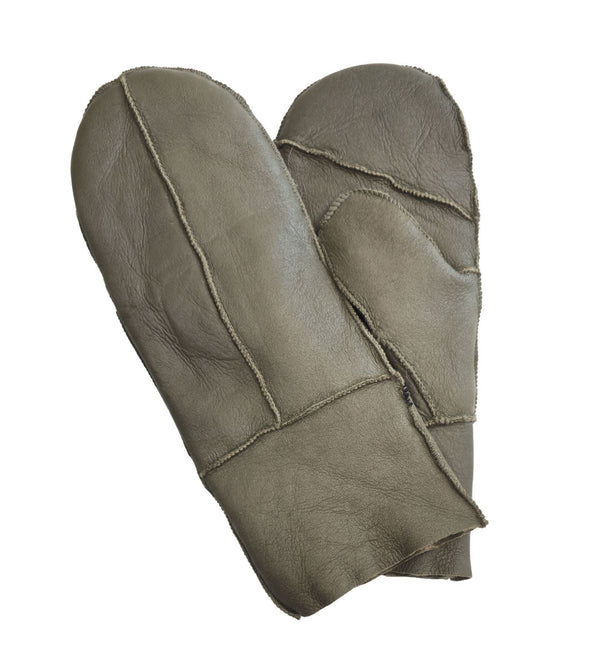 Infinity Leather Womens Green Genuine Real Sheepskin Mittens Warm Gloves