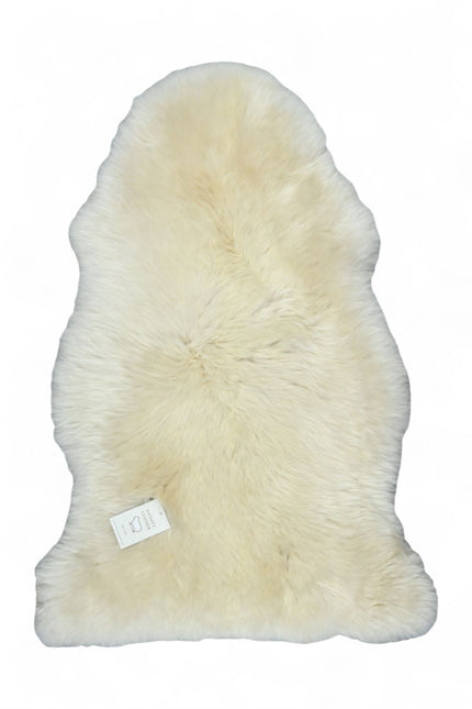 Genuine Cream Linen Sheepskin Natural Silky Soft Fluffy Real Wool Rug