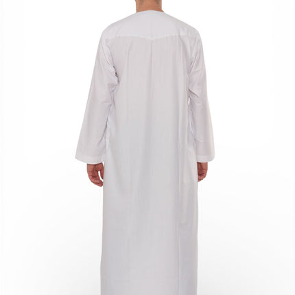 Men's Eid White Moroccan Jubba Robe Djellaba Ramadan Eid Thobe - HM11