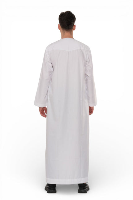 Men's Eid White Moroccan Jubba Robe Djellaba Ramadan Eid Thobe - HM11