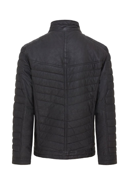 Men's Puffer Leather Biker Quilted Vintage Bomber Jacket