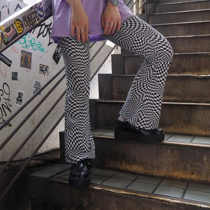 TUK Viva High Creeper Black Leather Platform Lace-Up Goth Shoes - AV6802