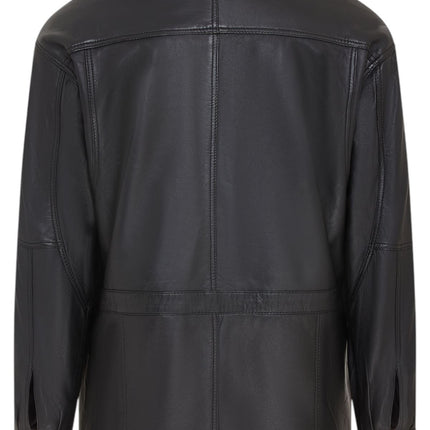 Mens Soft Italian Leather Parka Coat-Winnipeg