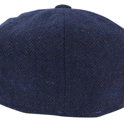 Mens Peaky Blinders Tweed Gatsby Flat Baker Hat With Razor Blade