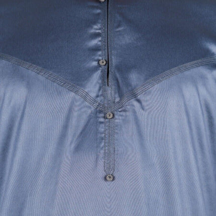 Men's Charcoal Thobe Robe Satin Emirati Islamic Jubba Eid Slim Fit