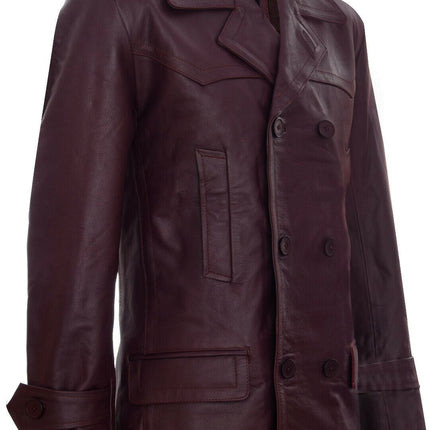 Mens Cowhide Leather Peacoat-Krakaw