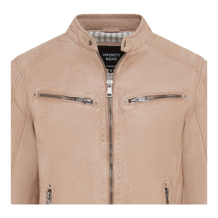 Men's Modern Classic Leather Quilted Biker Jacket - Derry