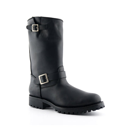 Grinders Mens Black Western Combat Leather Boots - Wild One
