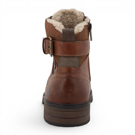 Mustang Men's Brown Faux Leather Winter Lace-Up Ankle Boots - M0021001