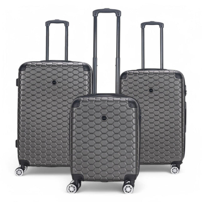 Hard Shell ABS 8 Wheel Luggage Travel Cabin Holiday Bags Suitcase Set