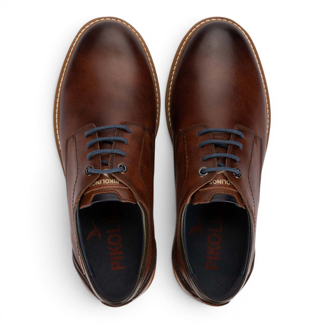 Pikolinos Men's Brown Leather Lace-Up Smart Shoes - Berna