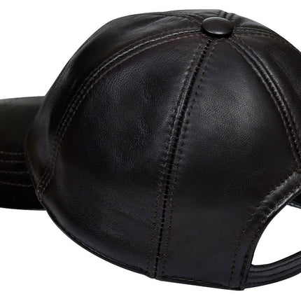 Unisex Real Nappa Leather Adjustable Golf Snapback Plain Baseball Cap Hat