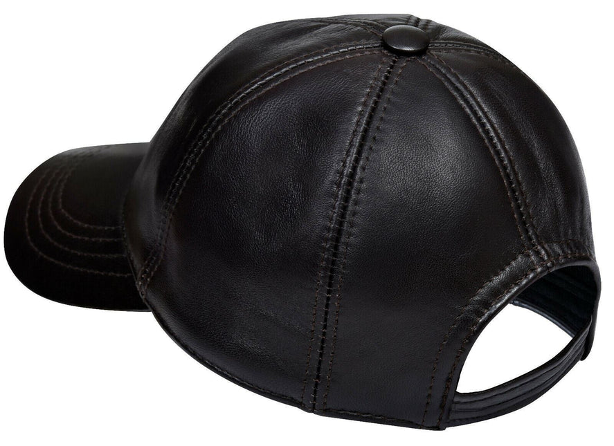 Unisex Real Nappa Leather Adjustable Golf Snapback Plain Baseball Cap Hat