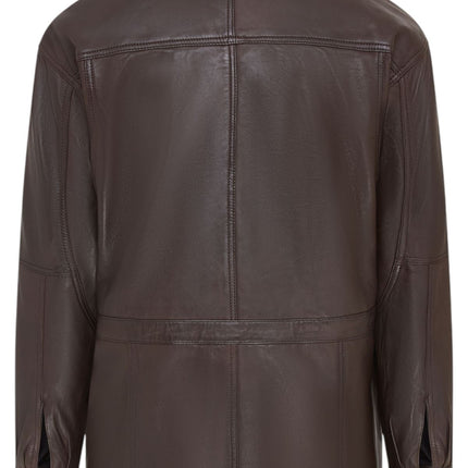 Mens Soft Italian Leather Parka Coat-Winnipeg