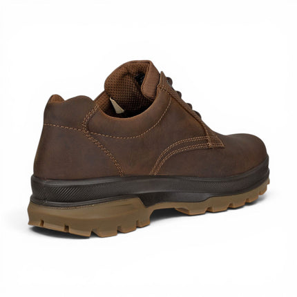 Ecco Men's Camel Brown Leather Waterproof Casual Shoes -  Rugged Track 25