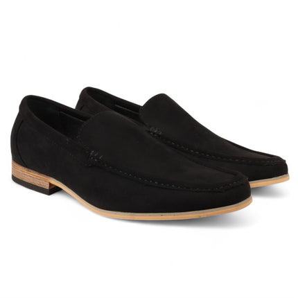Men's Black Suede Loafers Lightweight Slip-On Casual Shoes