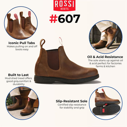 Rossi 607 Booma Tan Leather Chelsea Boot