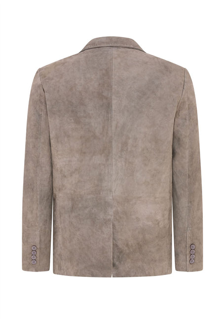 Mens Suede Blazer Jacket Soft Real Italian Leather Fitted Vintage Coat