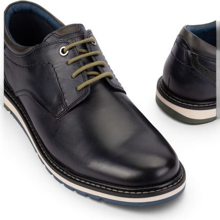 Pikolinos Men's Blue Leather Lace-Up Smart Shoes - Berna