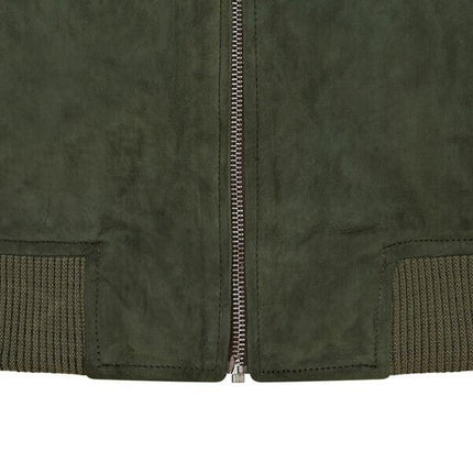 Mens Soft Goat Suede MA-1 Varsity Bomber Jacket  - Dalian