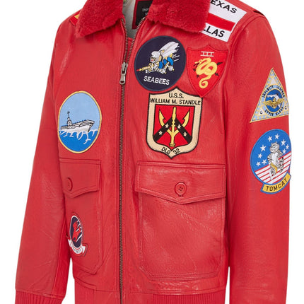 Mens A2 Top Gun Leather Bomber Jacket-Camborne