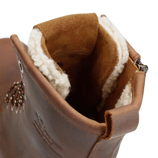Panama Jack Women's Bark Leather Waterproof Warm Heeled Lace-Up Boots - Tibi B2