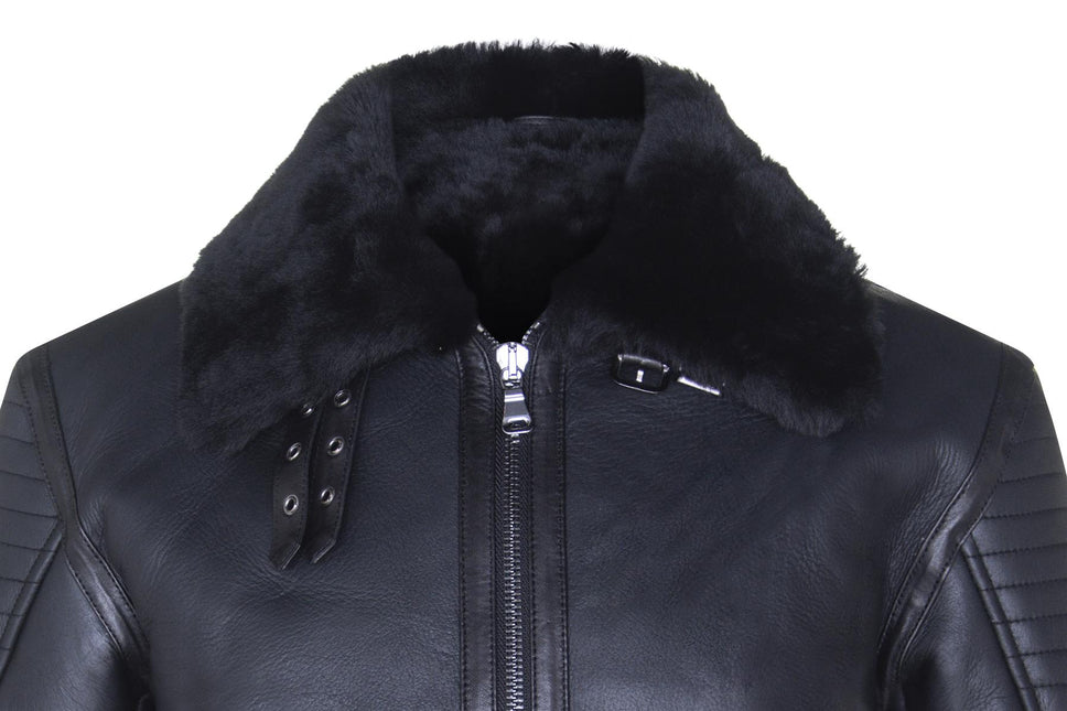 Mens Retro Sheepskin Bomber Jacket-Asheville