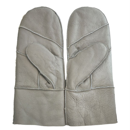 Infinity Leather Womens Grey Genuine Real Sheepskin Mittens Warm Gloves