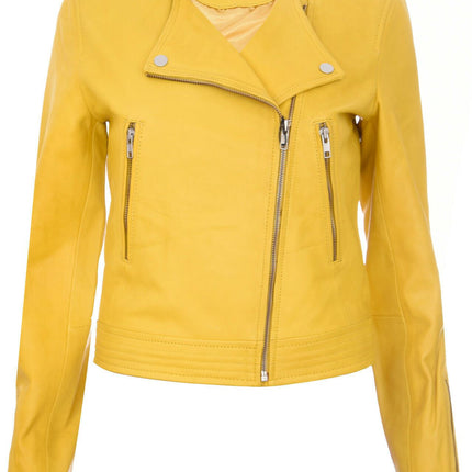Womens Collarless Biker Jacket-Padova