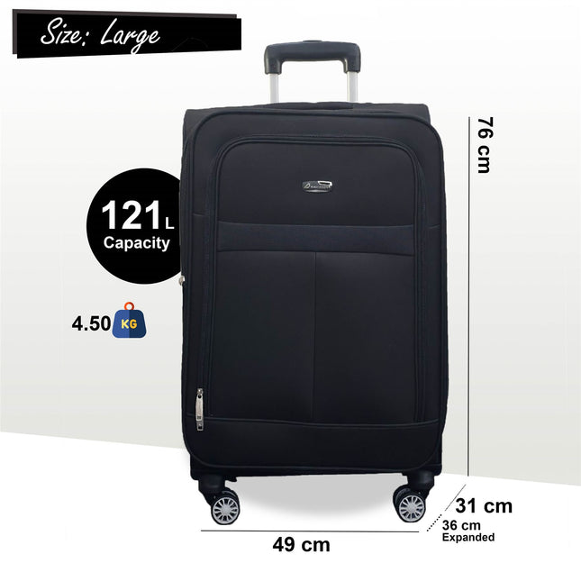 Expandable Soft Shell 8 Wheels Luggage Travel Cabin Suitcase Set