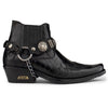 Men's Black Leather Western Winklepicker Gothic Shoes