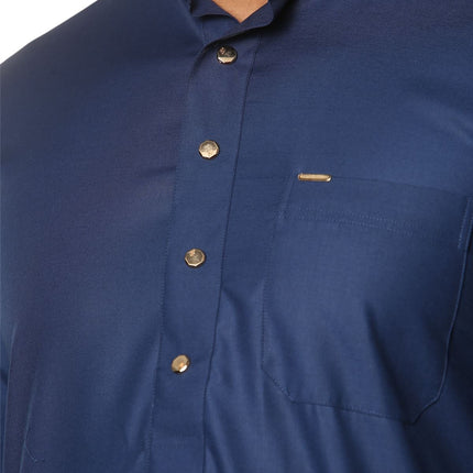Men's Blue Thobe Arab Saudi Emirati Islamic Clothing Jubba Robe