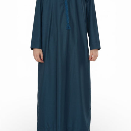 Men's Ramadan Eid Blue Moroccan Jubba Robe Djellaba Thobe - TT-008