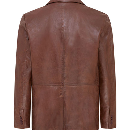 Mens Leather Blazer Jacket Soft Real Italian Leather Fitted Vintage Coat