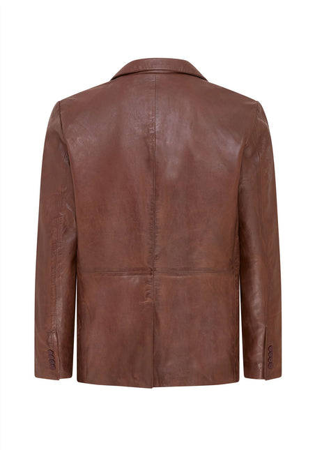 Mens Leather Blazer Jacket Soft Real Italian Leather Fitted Vintage Coat