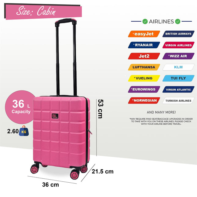 Hard Shell Cabin Suitcase 53 x 36 x 22 cm Luggage
