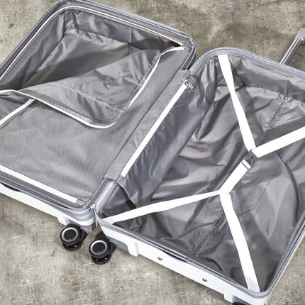 Hard Shell Classic Suitcase 8 Wheel Cabin Luggage Trolley Travel Bag