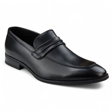 Men's Black Slip-On Loafers Leather Lined Smart Shoes