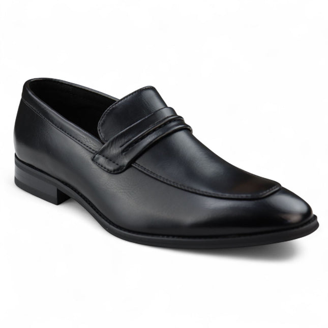 Men's Black Slip-On Loafers Leather Lined Smart Shoes