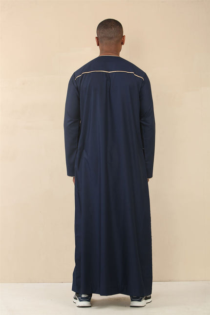 Men's Omani Eid Blue Thobe  Saudi Emirati Jubba Robe