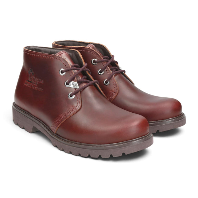 Panama Jack Men's Burgundy Leather Waterproof Lace-Up Ankle Boots - Bota C77