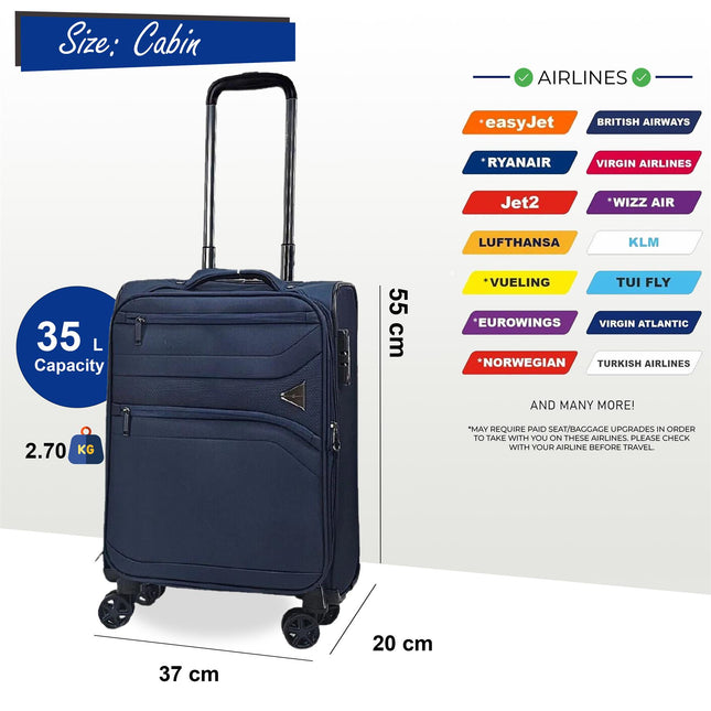 Lightweight Soft  Dual 4 Wheel Luggage Suitcases