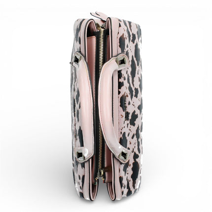 Laura Vita Aramis-08 Womens Rose Pink Floral Print Adjustable Straps Shoulder Tote Handbag