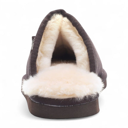 Men's Genuine Sheepskin Brown Suede Mule Winter Warm Non-Slip - Highland