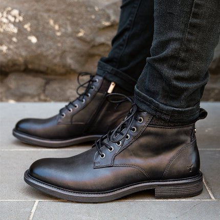 Windsorsmith Mens Black Leather Casual Chelsea Chukka Ankle Boots - Beau