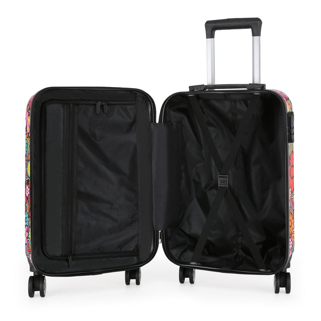 Hard Shell Printed Cabin Suitcase 35 x 23.5 x 56 cm Luggage Suitable for Easyjet, Ryanair, Wizzair